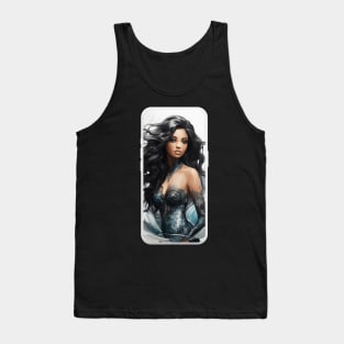 Beautiful Black Mermaid in Phone Tank Top